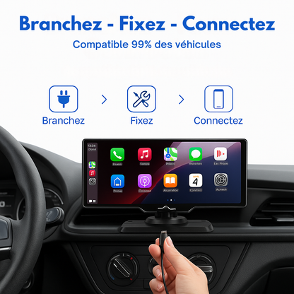 CarPlay One Max™ – Modernisez votre voiture en 3 minutes – sans câbles, sans outils, 100 % sans fil.