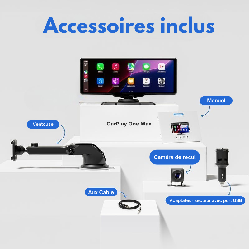 CarPlay One Max™ – Modernisez votre voiture en 3 minutes – sans câbles, sans outils, 100 % sans fil.