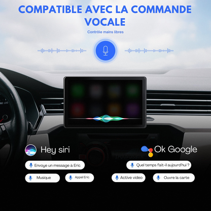 CarPlay One Ultra compatible Siri et Google Assistant – commandes vocales pour musique, appels et navigation